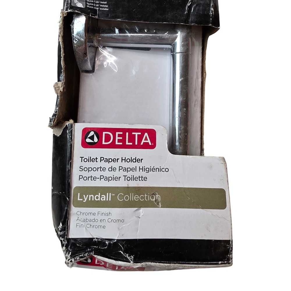Delta Lyndall Chrome Toilet Paper Holder Wall Mount LDL50-PC Quick Click New F1